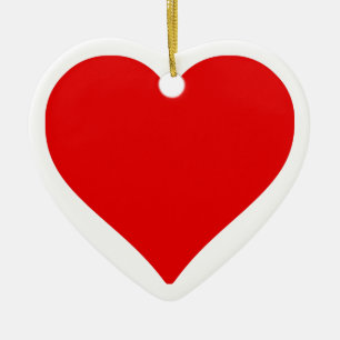 Red Heart Shape Love Classic Simple Minimalism Ceramic Tree Decoration