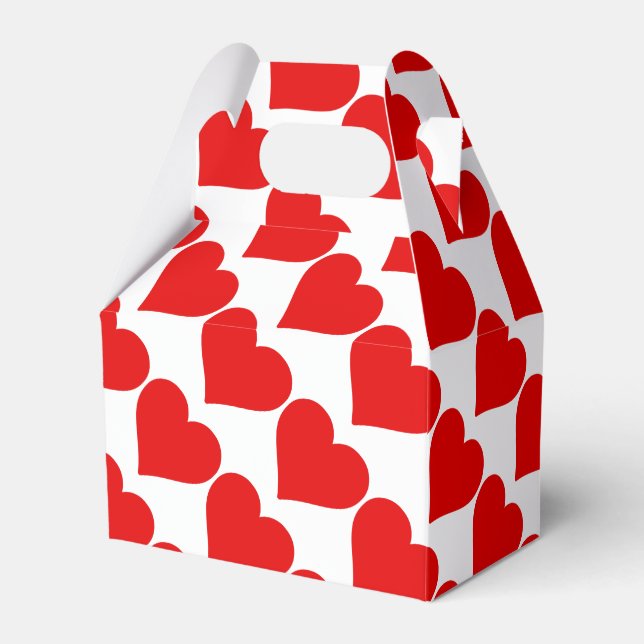 Red Heart Shape Love Classic Simple Minimalism Favour Box (Front Side)