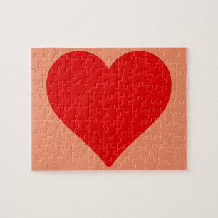 Red Heart Shape Love Classic Simple Minimalism Jigsaw Puzzle