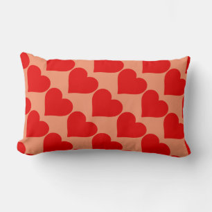 Red Heart Shape Love Classic Simple Minimalism Lumbar Cushion