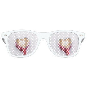 Red Heart Shape Mug Retro Sunglasses