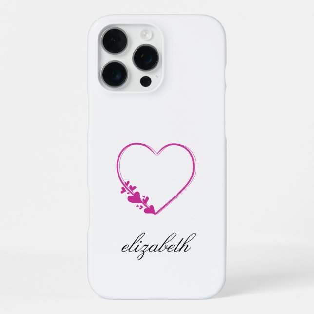 red heart shape withe background personalised  iPhone case (Back)