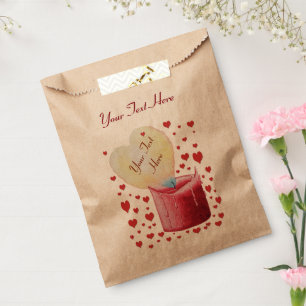 red heart shaped flame romantic wedding favour bags