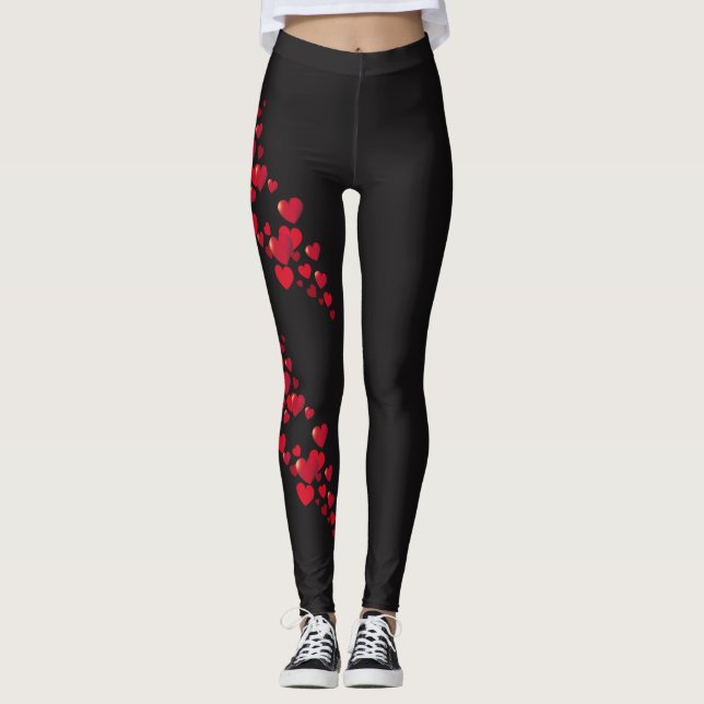Red Heart Shaped Leggings (Front)