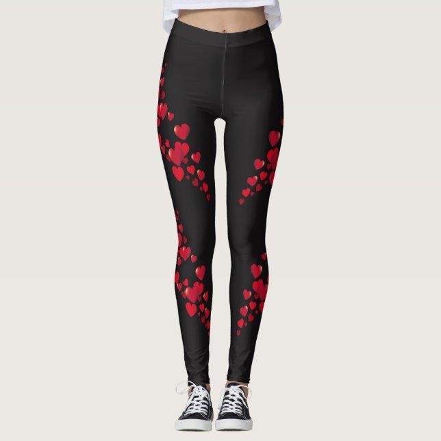 Red Heart Shaped Leggings (Front)