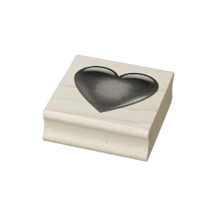 Red heart shaped rubber stamp