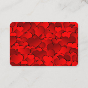 Red Heart Shaped texture Pattern Custom Text Business Card