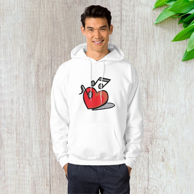 Red Heart Singing Music Notes Hoodie (Creator Uploaded)