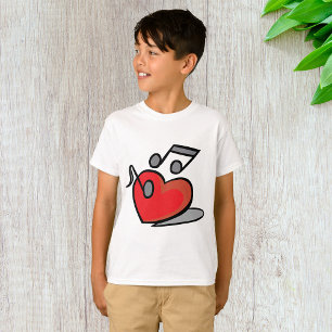 Red Heart Singing Music Notes T-Shirt