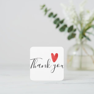 Red Heart Small Business Thank You Insert Card