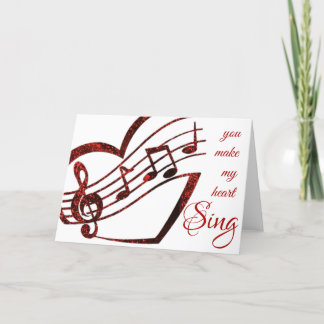 Red Heart Song Valentine's Holiday Card