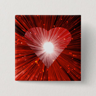 Red Heart square button badge