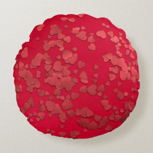 Red heart sticker digital round cushion