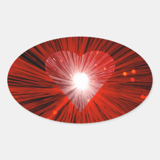 Red Heart sticker oval