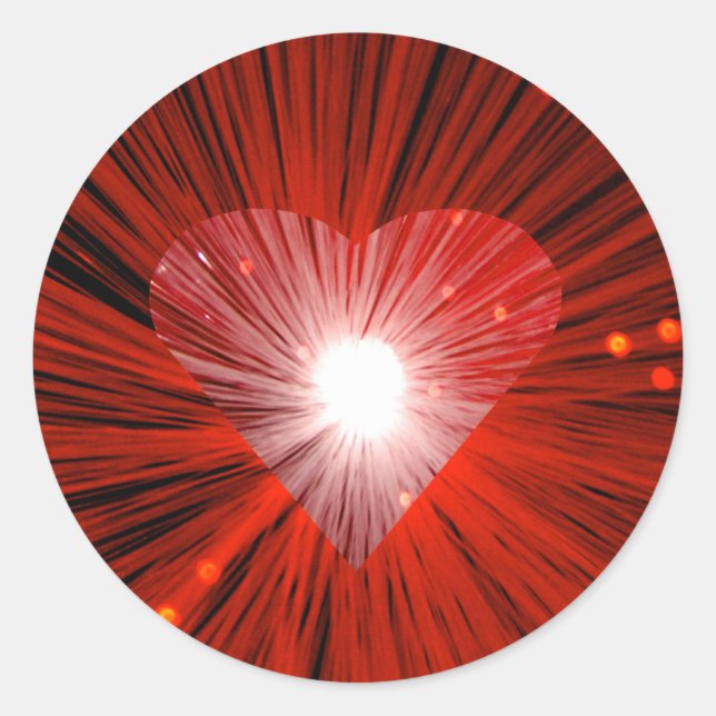 Red Heart sticker round (Front)