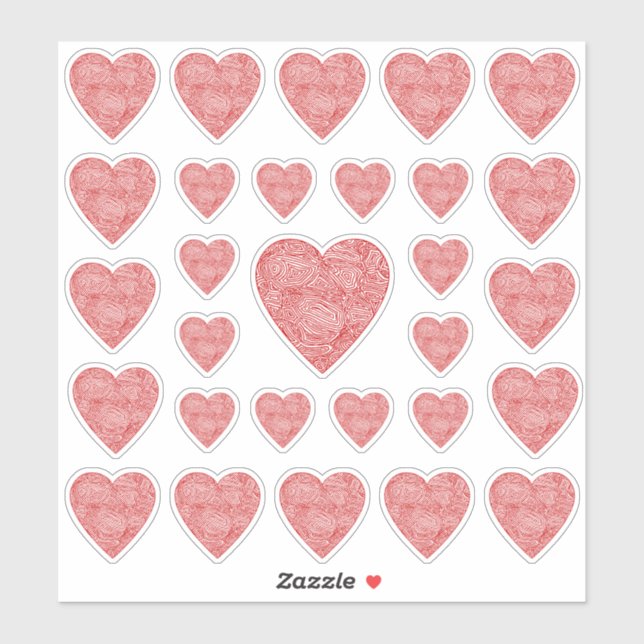 Red Heart Stickers (Sheet)