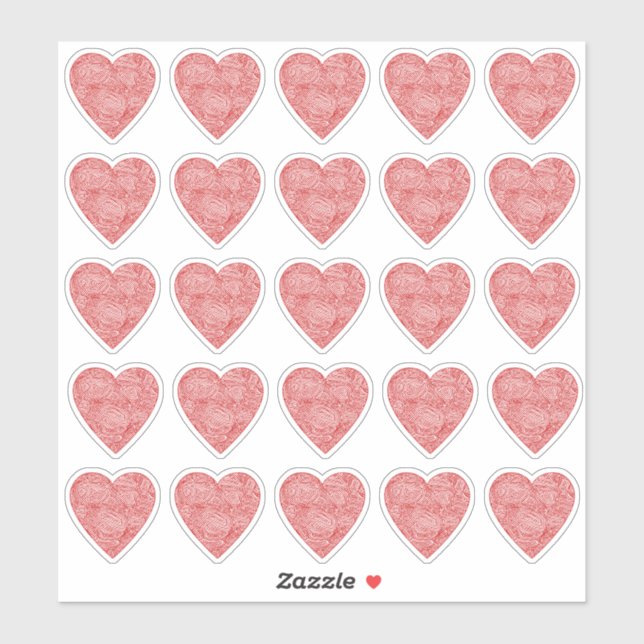 Red Heart Stickers (Sheet)