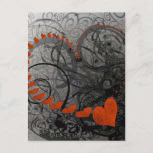 Red Heart Swirls Postcard