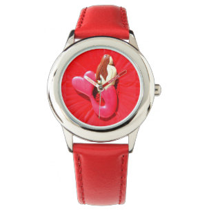 red heart-tail mermaid watch