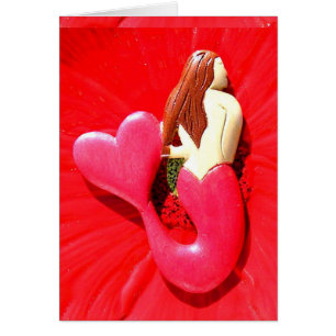 red heart-tailed mermaid