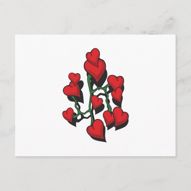 Red Heart Tattoo Design Postcard (Front)
