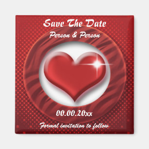 Red heart template magnets - customisable