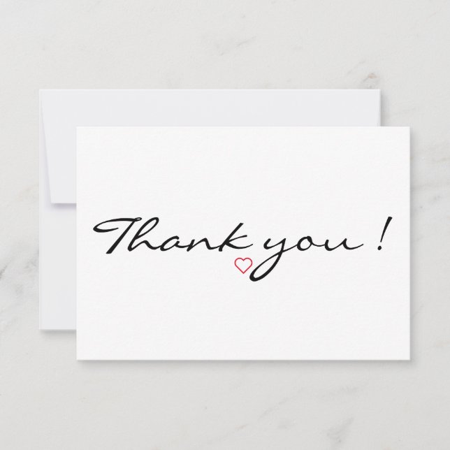 Red Heart Thank You Card (Front)