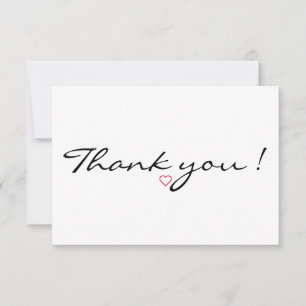 Red Heart Thank You Card