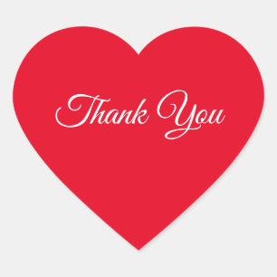 Red Heart Thank You Sticker