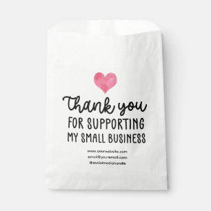 Red Heart Thank You Supporting Small Business Favour Bags