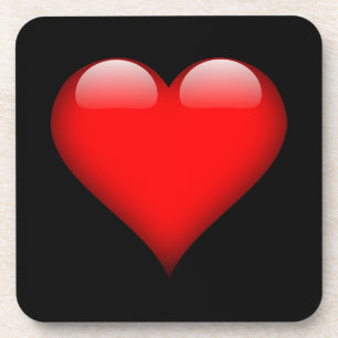 Red Heart Trendy Love Wedding Coaster