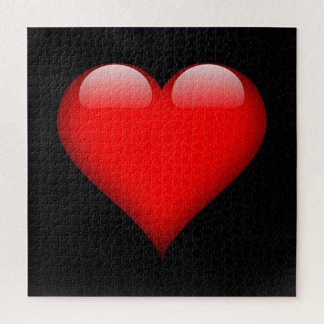 Red Heart Trendy Love Wedding Jigsaw Puzzle (Vertical)