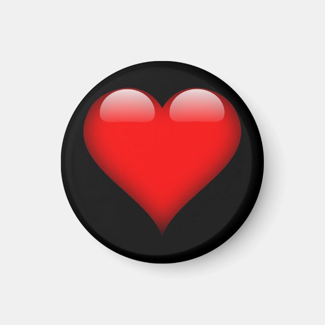 Red Heart Trendy Love Wedding Magnet (Front)