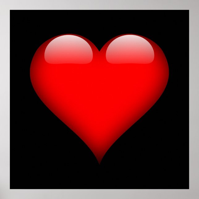 Red Heart Trendy Love Wedding Poster (Front)