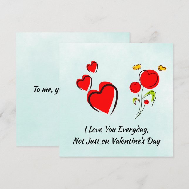 Red heart Valentine Card (Front/Back)