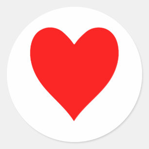 Red Heart Valentine Classic Round Sticker