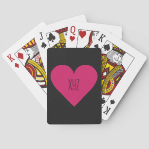 Red Heart Valentine custom playing cards