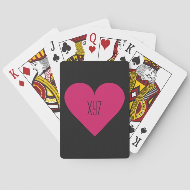 Red Heart Valentine custom playing cards (Back)