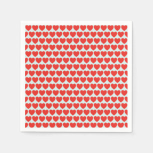Red Heart Valentine Pattern  Napkin