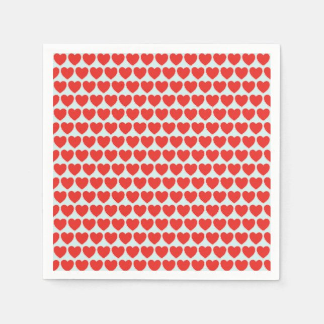 Red Heart Valentine Pattern  Napkin (Front)