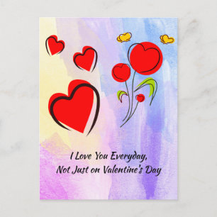 Red heart Valentine Postcard