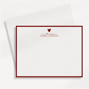 Red Heart Valentine’s Day Note Card