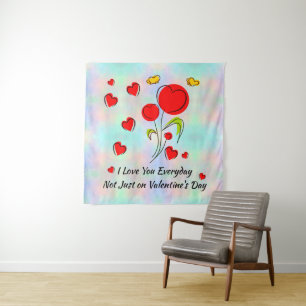Red heart Valentine Tapestry