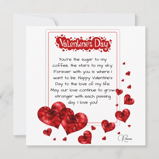 Red Heart Valentines Card (Front)