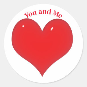 Red Heart Valentine's Day Classic Round Sticker