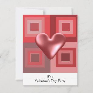 Red Heart Valentines Day Invitation