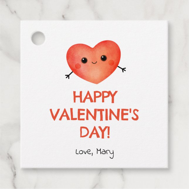 Red Heart Valentine's Day label (Front)