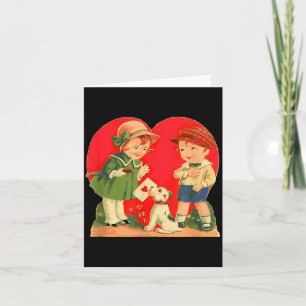 Red Heart Vintage Valentine's Day Shirt Women Girl Card