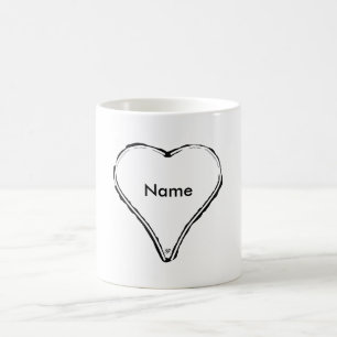 Red heart waiting for a name coffee mug