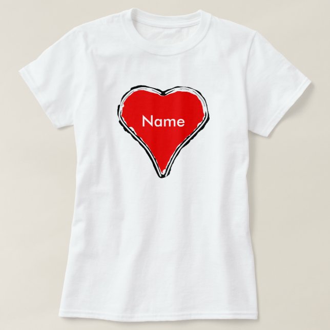 Red heart waiting for a name T-Shirt (Design Front)